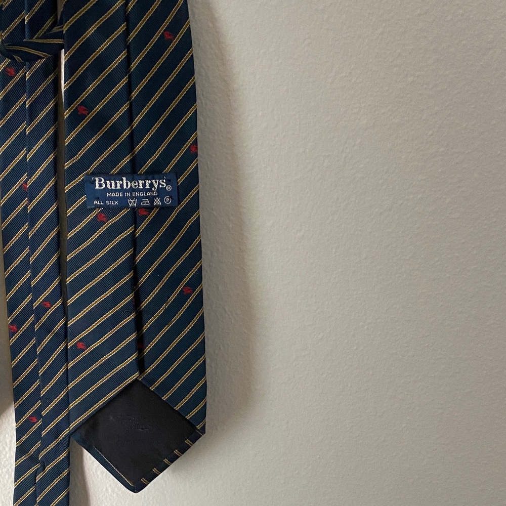 Bundle Burberry Blue and Green Striped Ties - Picture 4 of 6